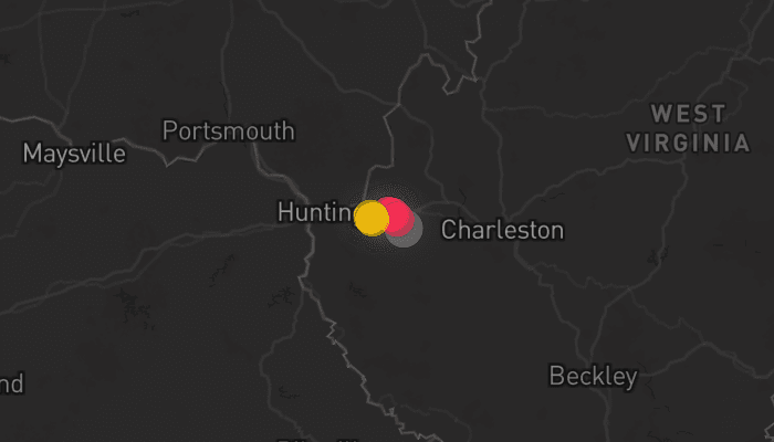 Storm map for the Cabell County, WV area