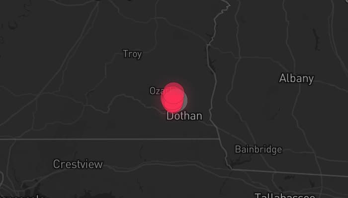 Storm map for the Dale County, AL area