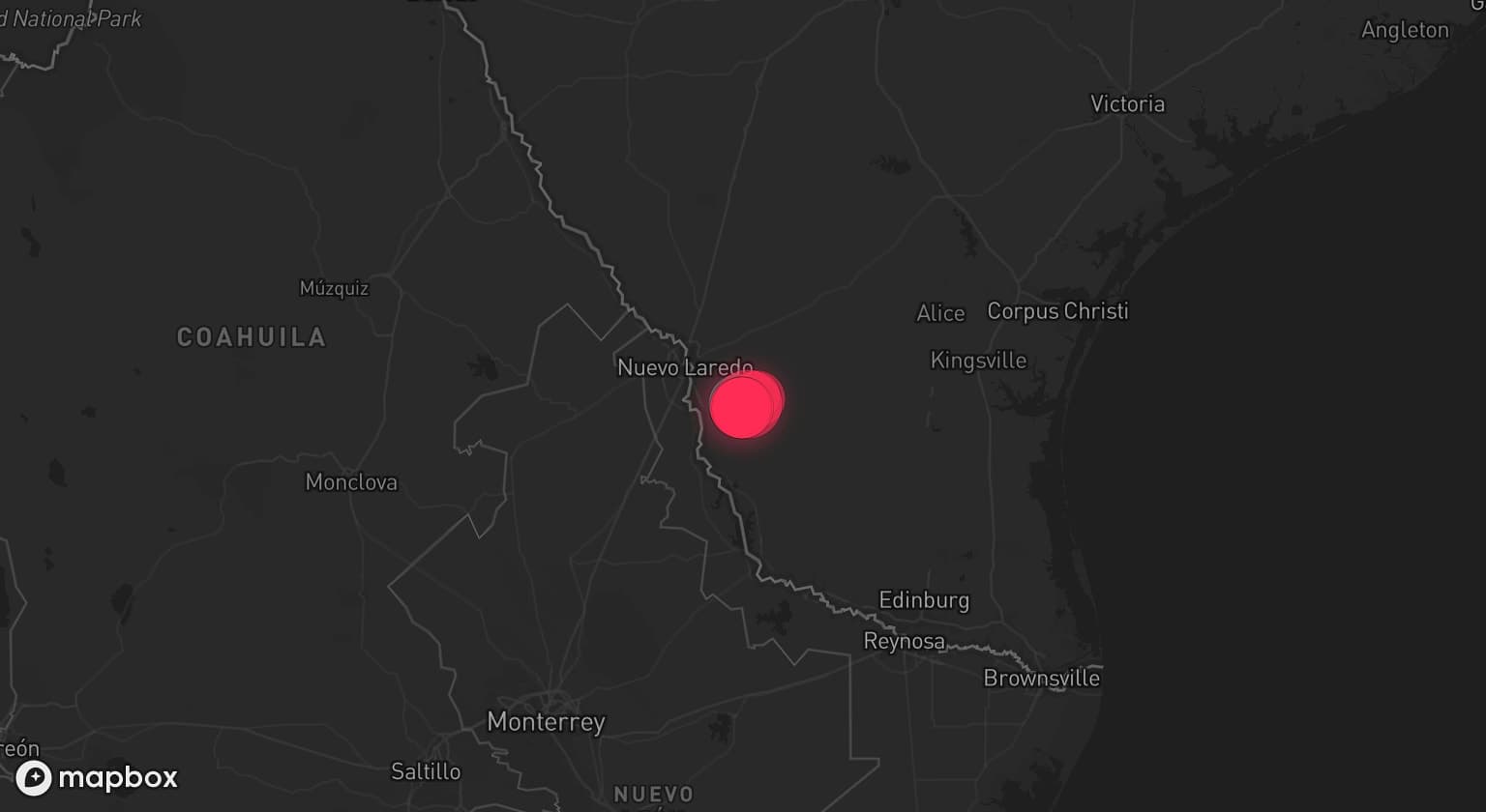 Storm map for the Webb County, TX area