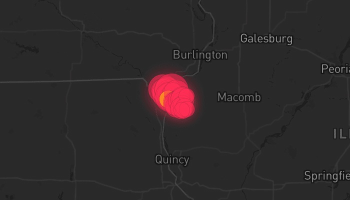 Storm map for the Lee County, IA area