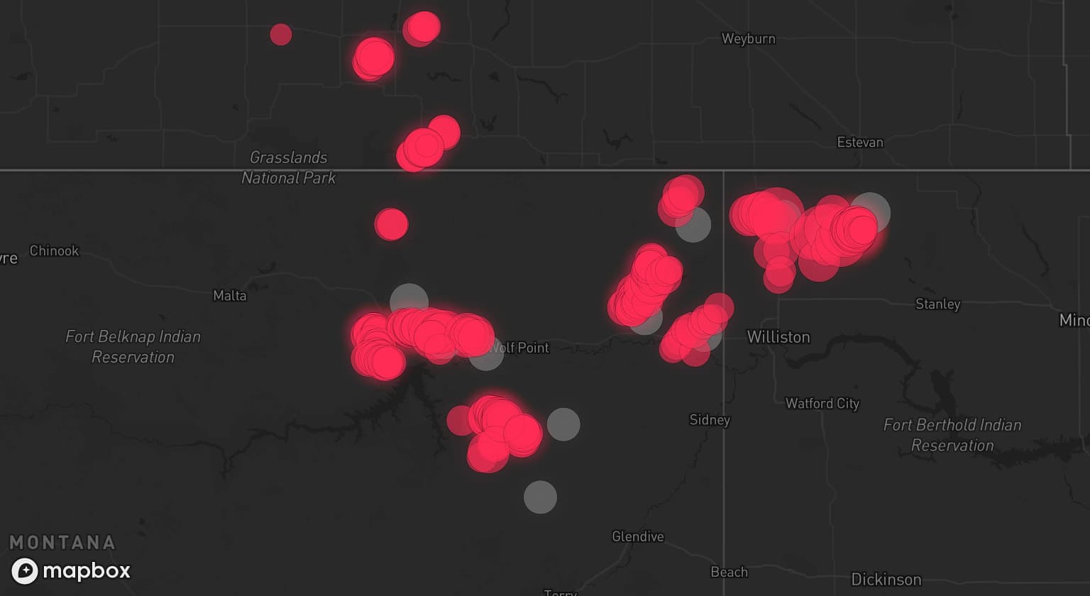 Storm map for 11 areas across North Dakota and Montana