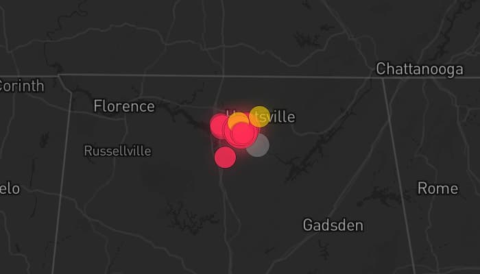Storm map for the Decatur, AL area