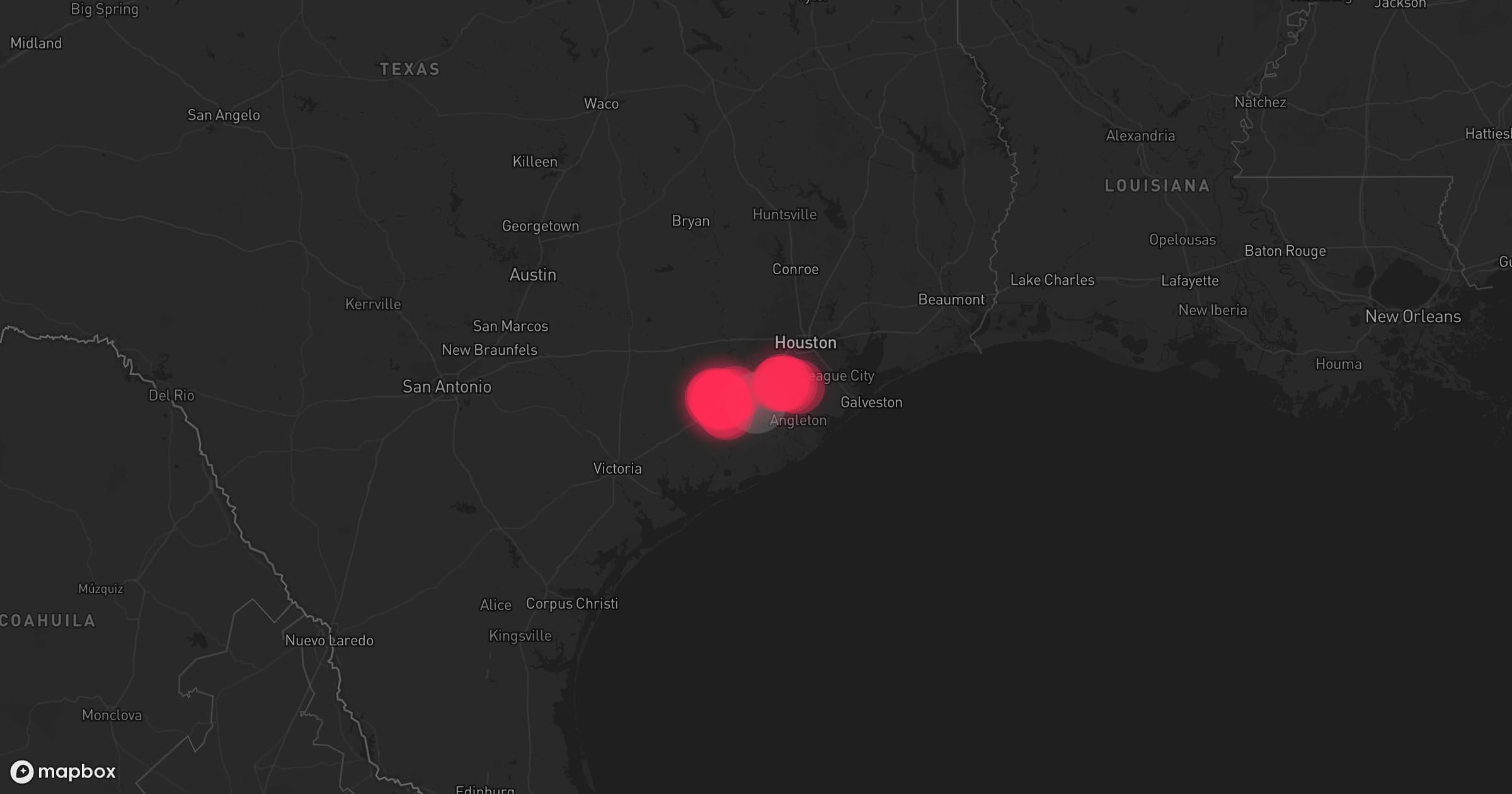 Storm map for the Brazoria County, TX area