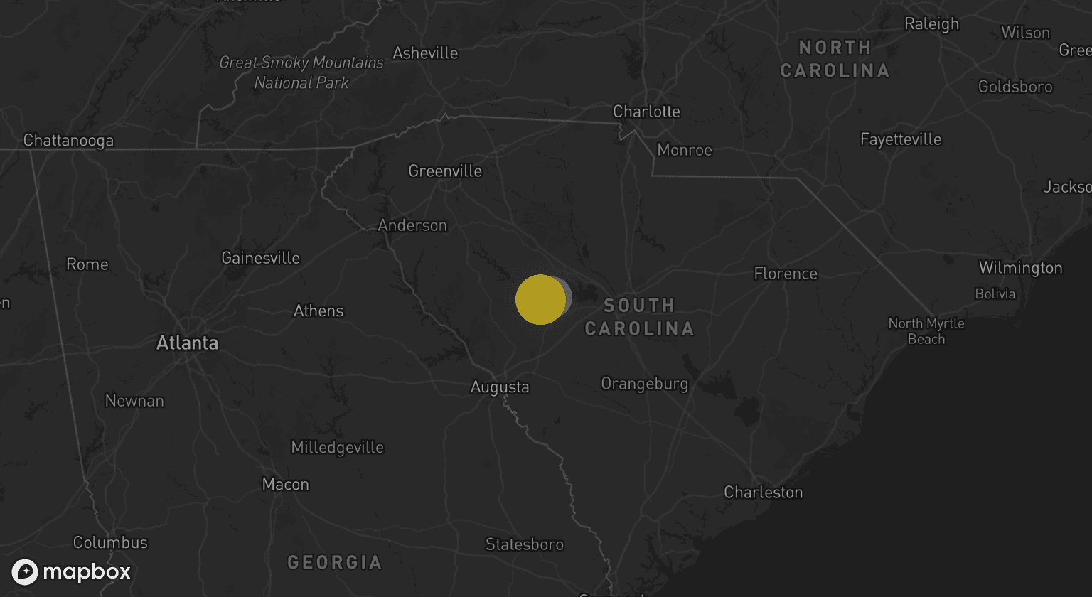 Storm map for the Saluda County, SC area