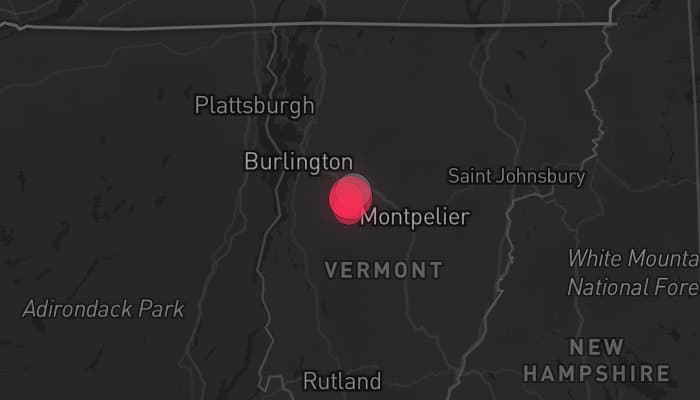 Storm map for the Chittenden County, VT area