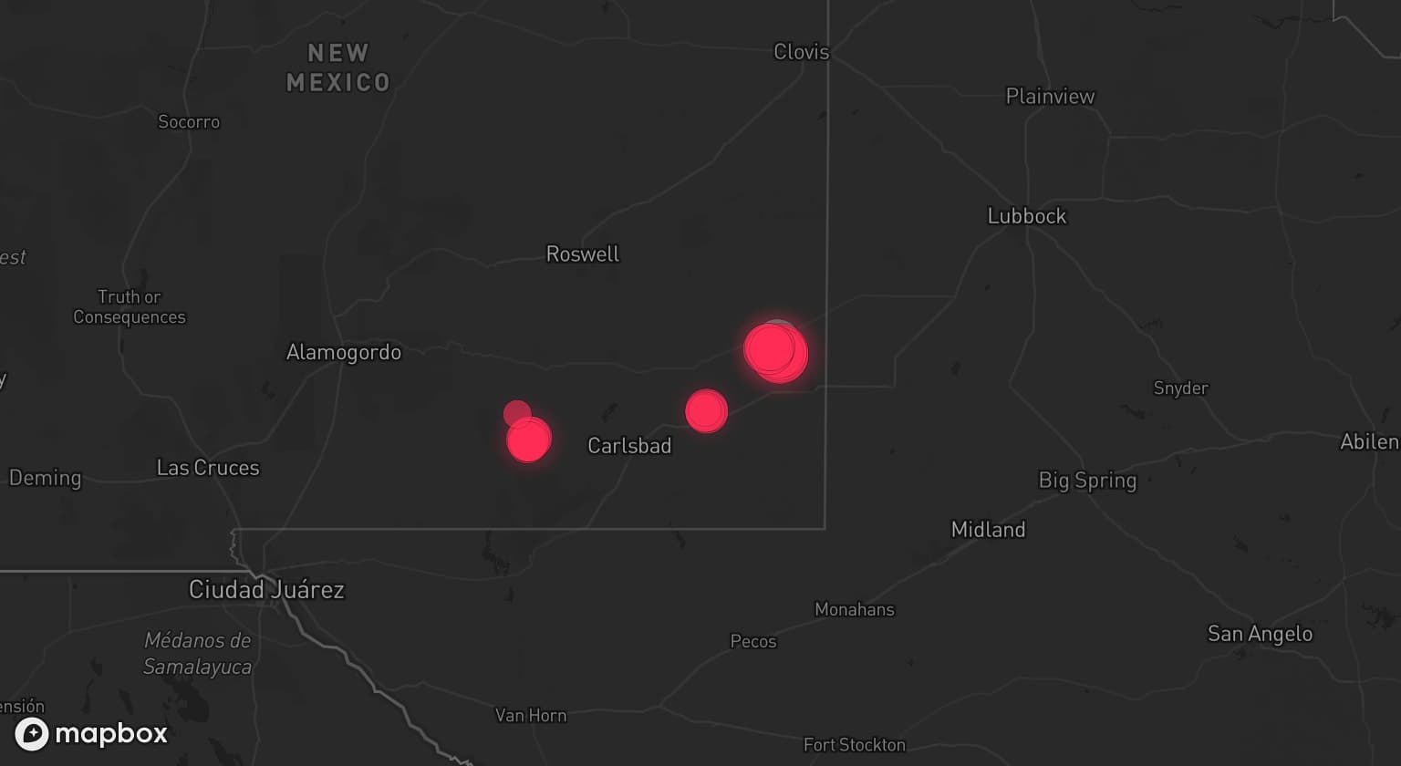 Storm map for the Lea County, NM area