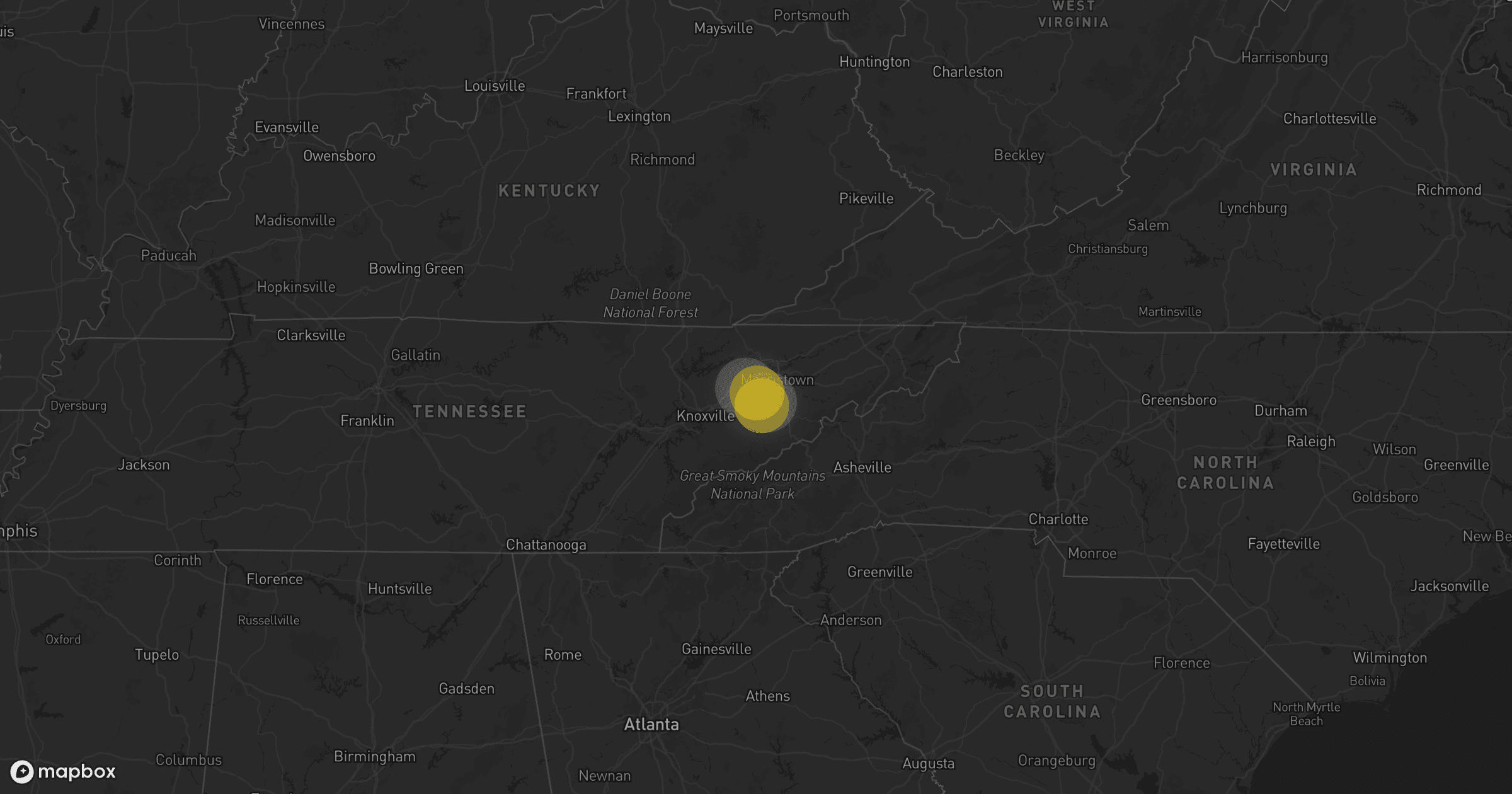 Storm map for 2 areas across Tennessee