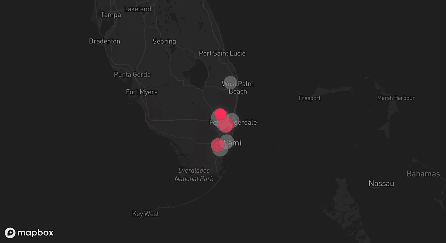 Storm map for 6 areas across Florida
