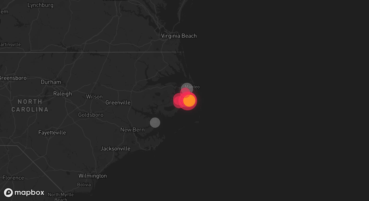 Storm map for 3 areas across North Carolina