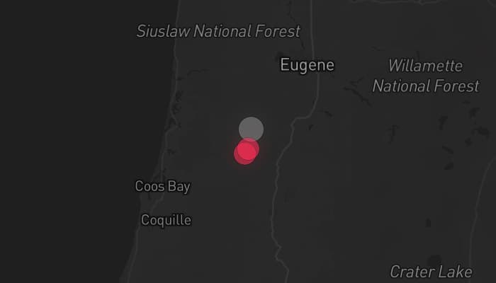 Storm map for 2 areas across Oregon