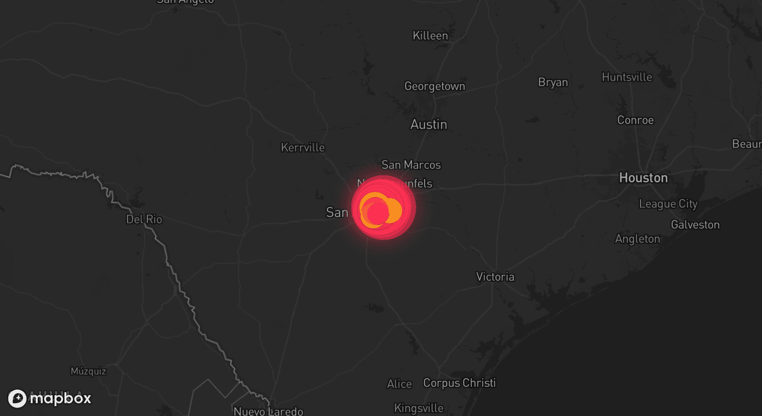 Storm map for the Bexar County, TX area
