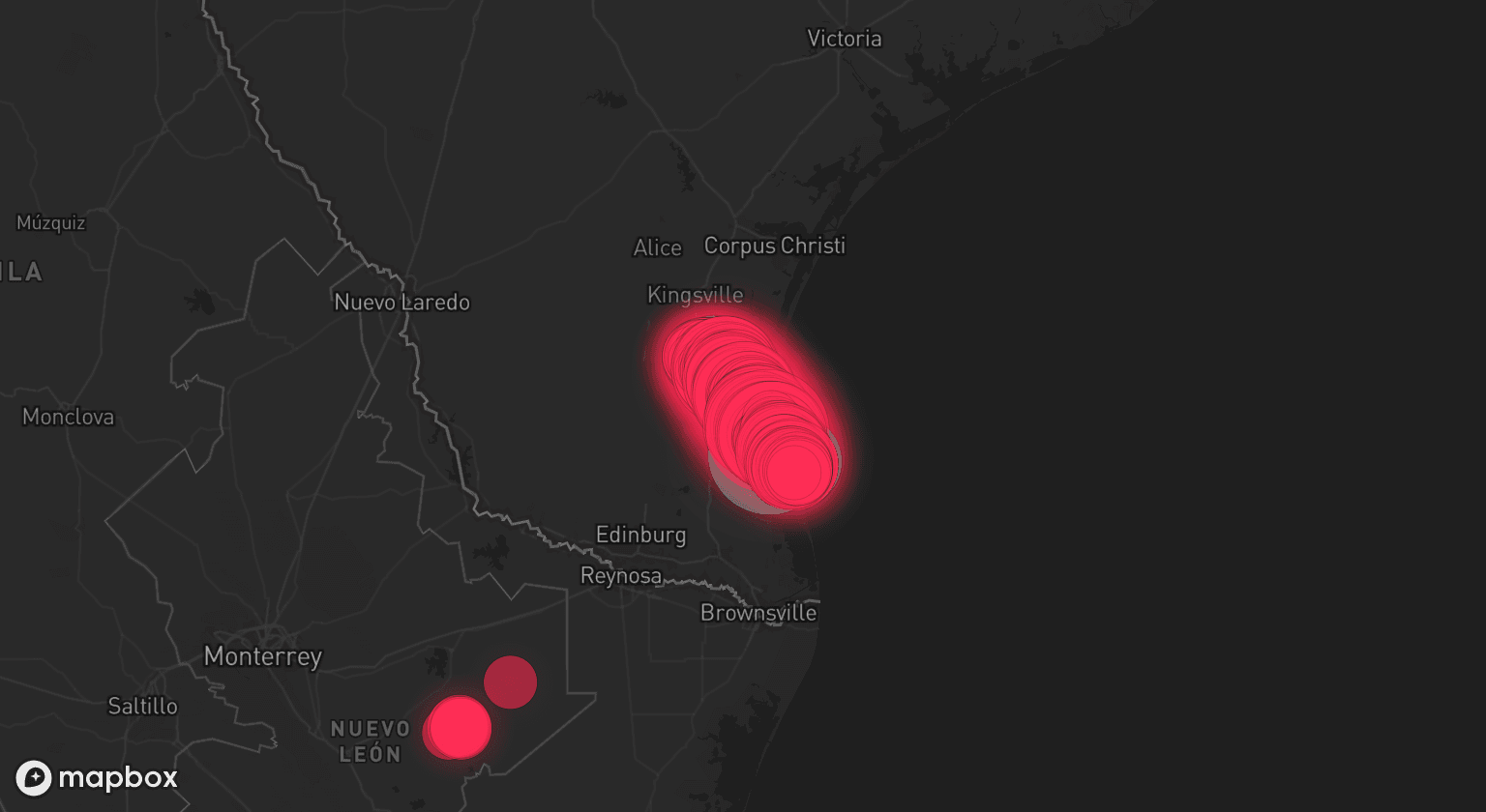 Storm map for 2 areas across Texas