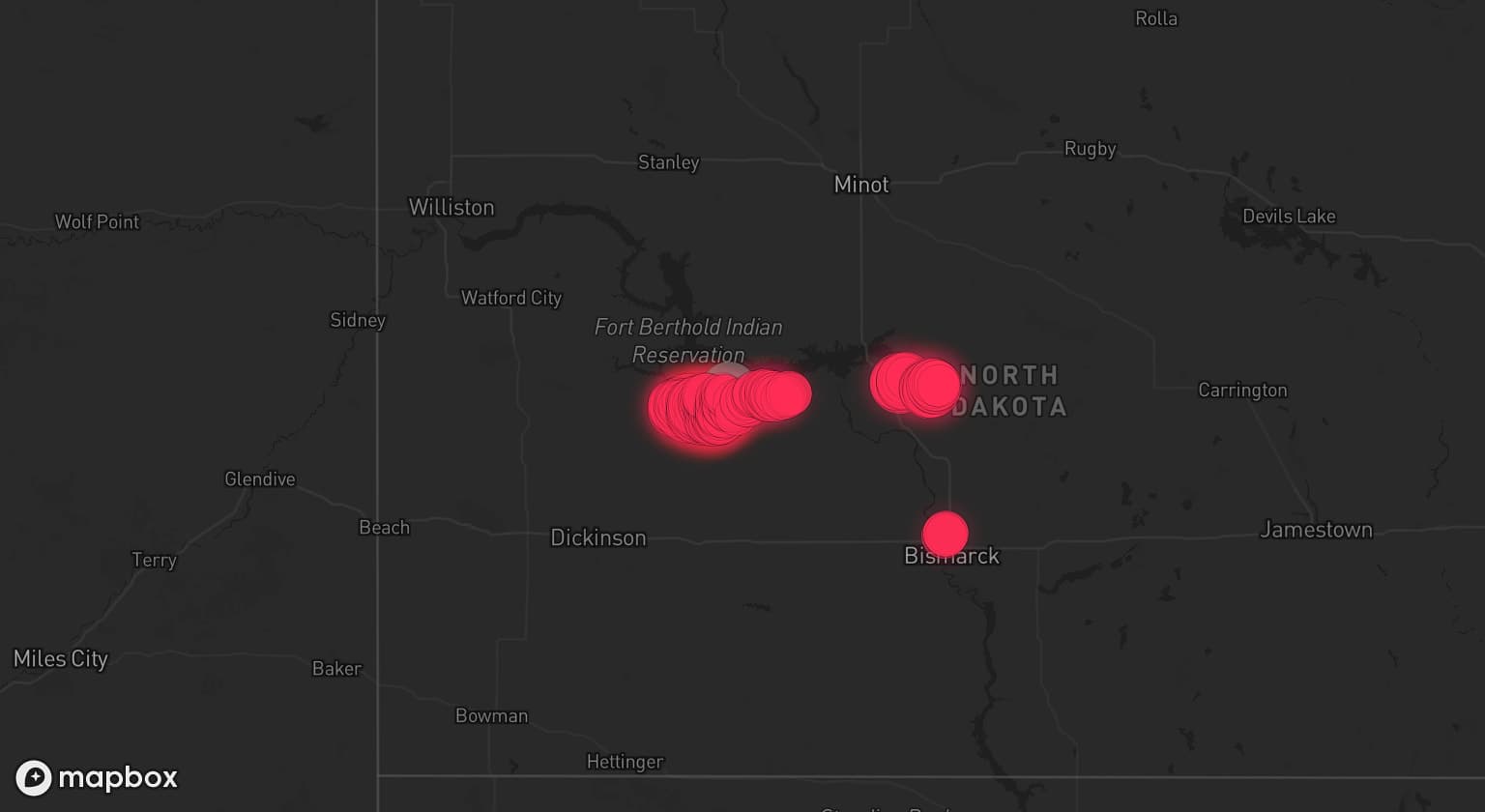 Storm map for the Mercer County, ND area
