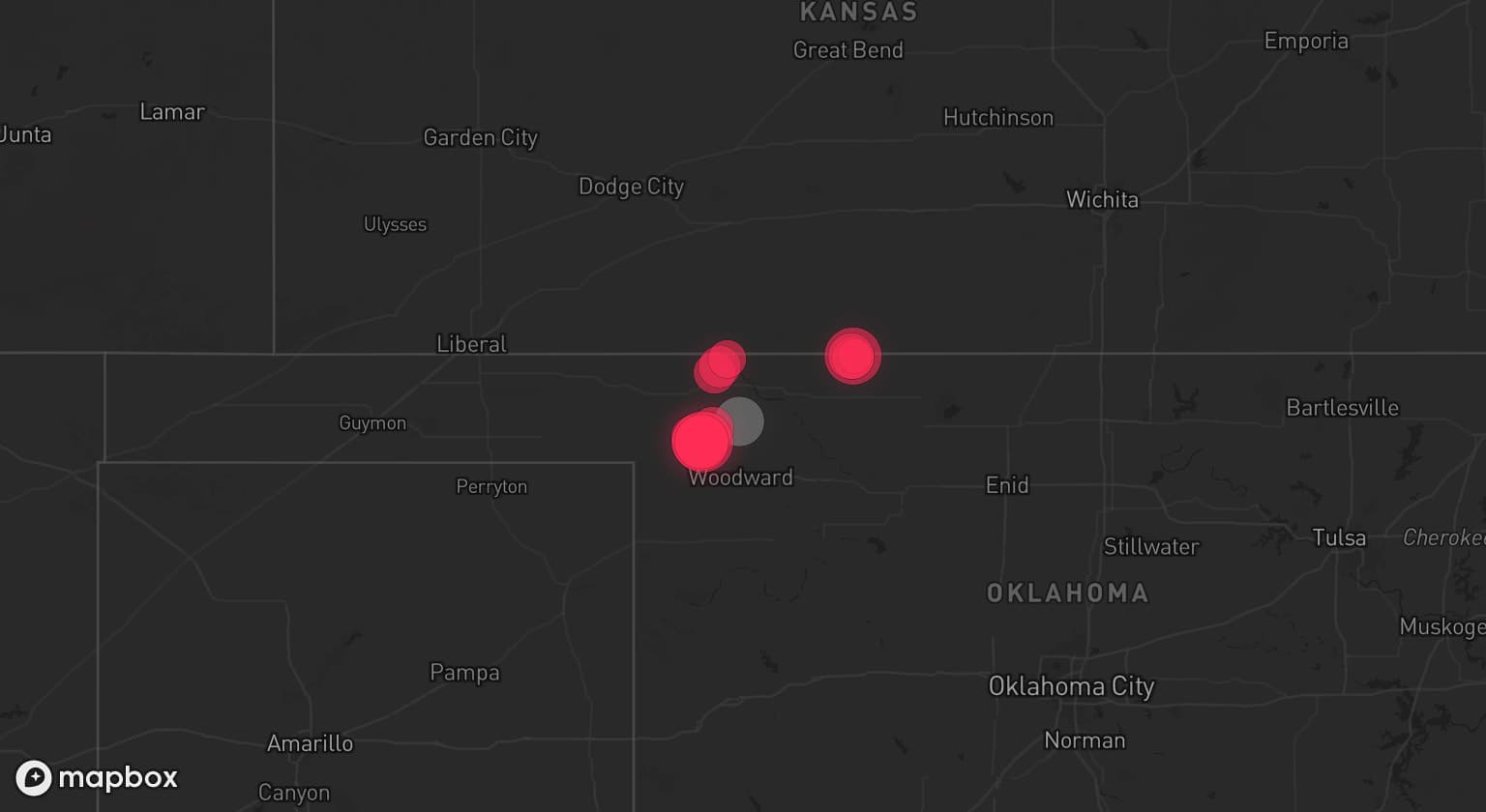Storm map for the Harper County, OK area