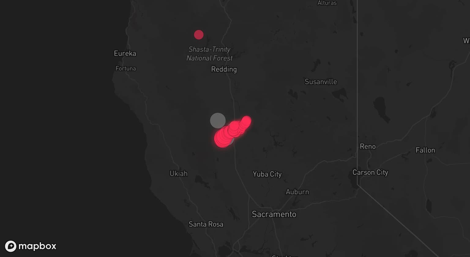 Storm map for 2 areas across California