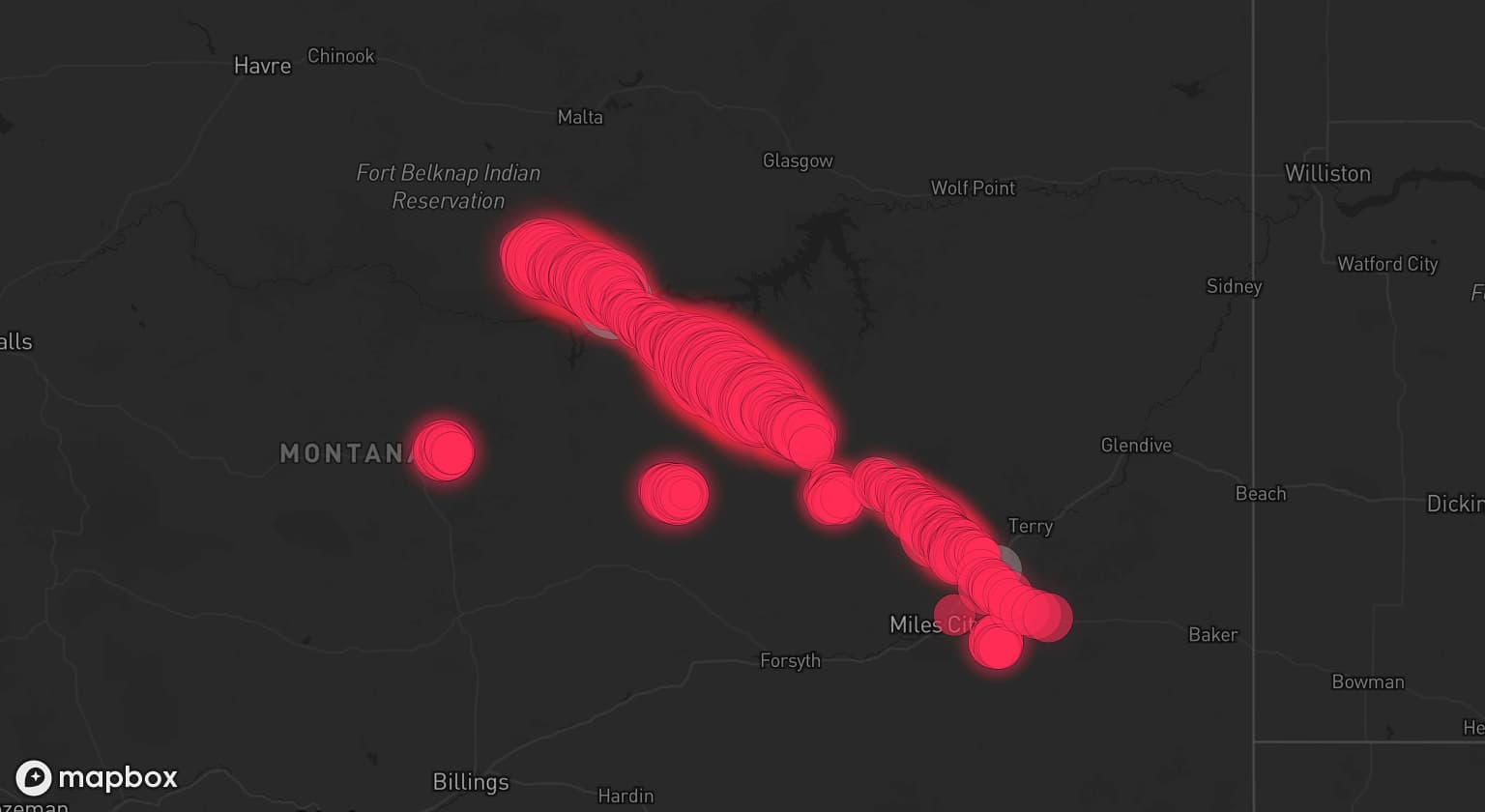 Storm map for 5 areas across Montana