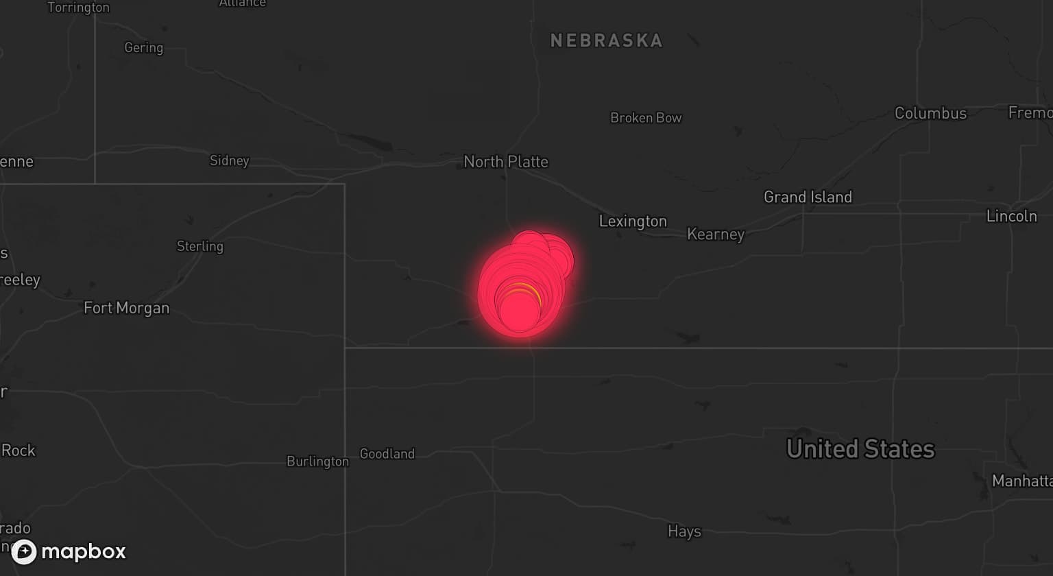 Storm map for 2 areas across Nebraska