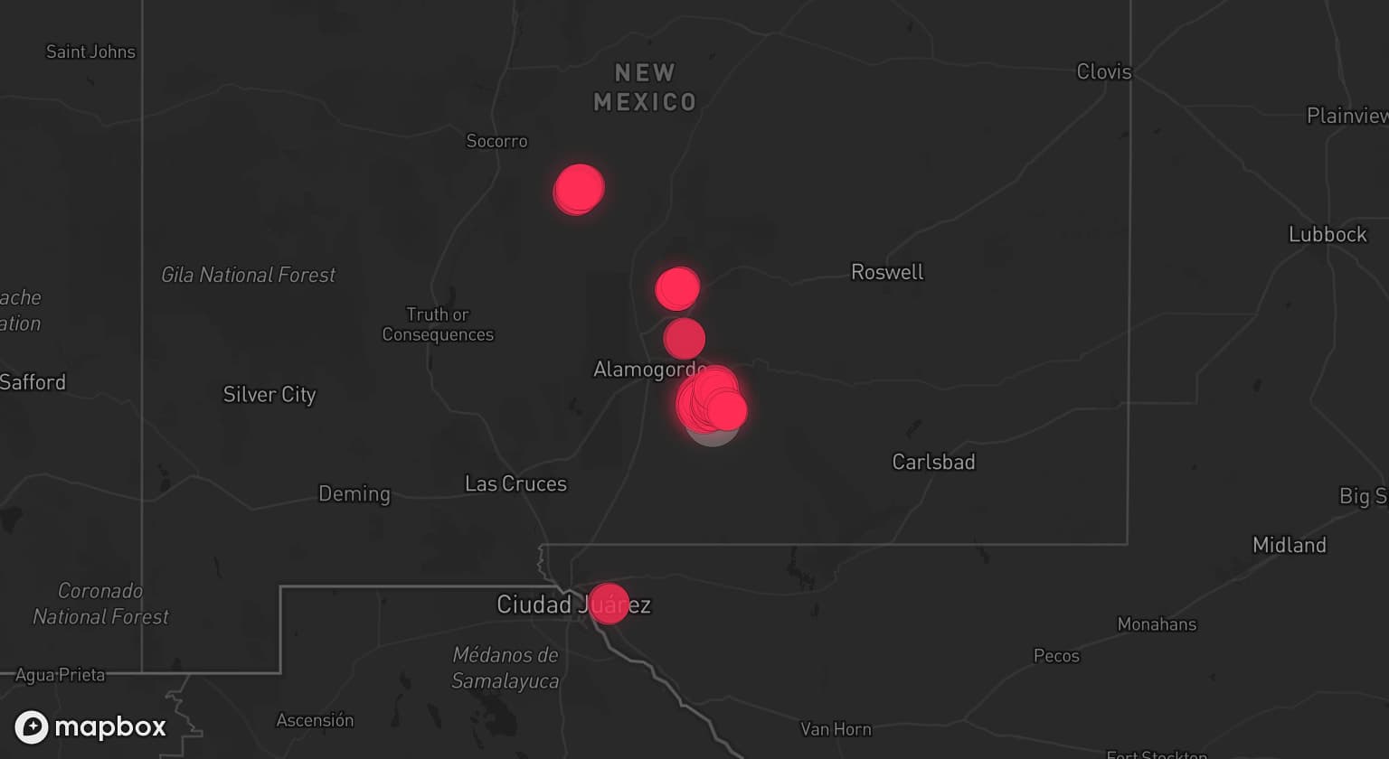 Storm map for the Otero County, NM area