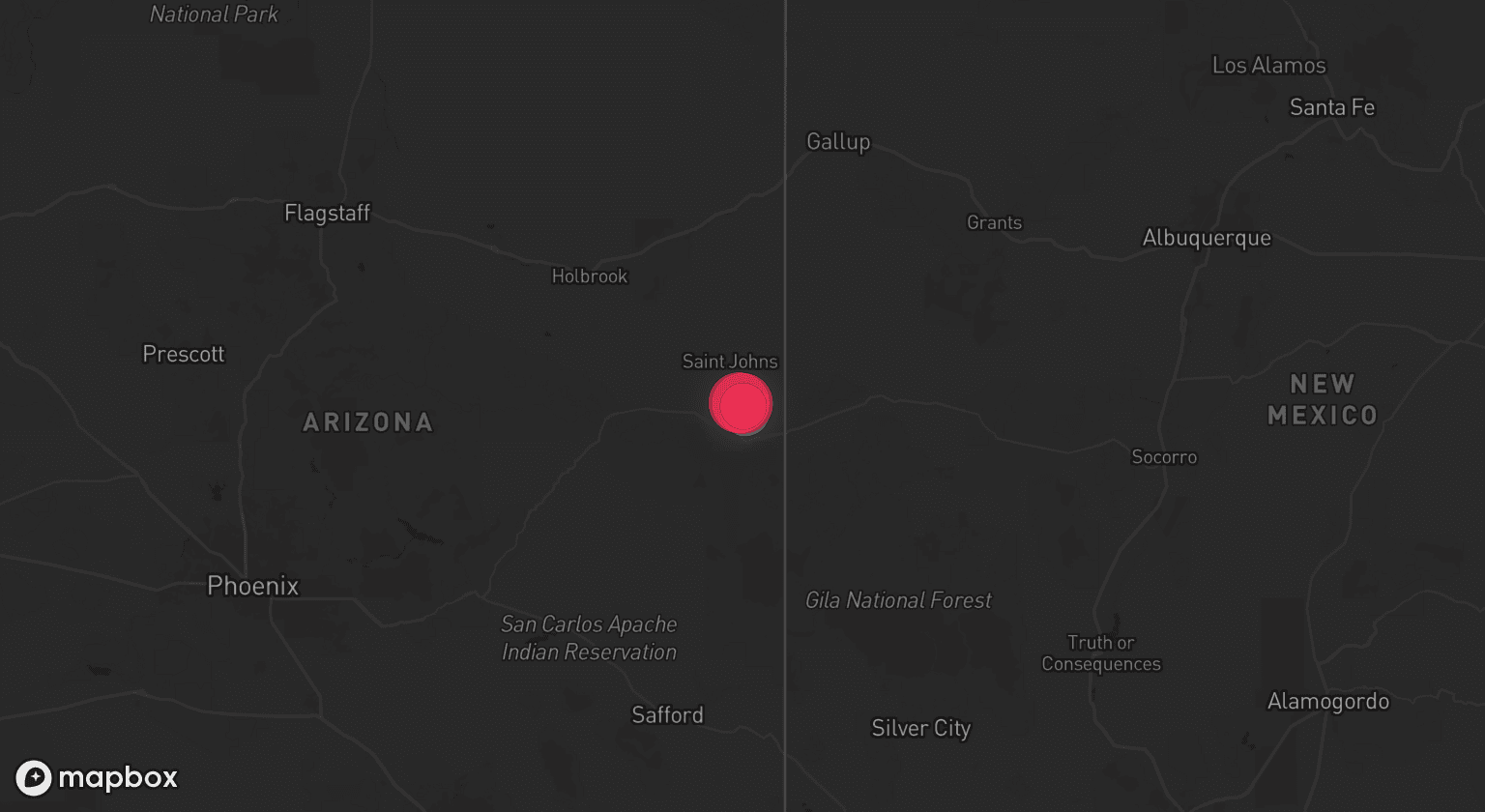 Storm map for the Apache County, AZ area