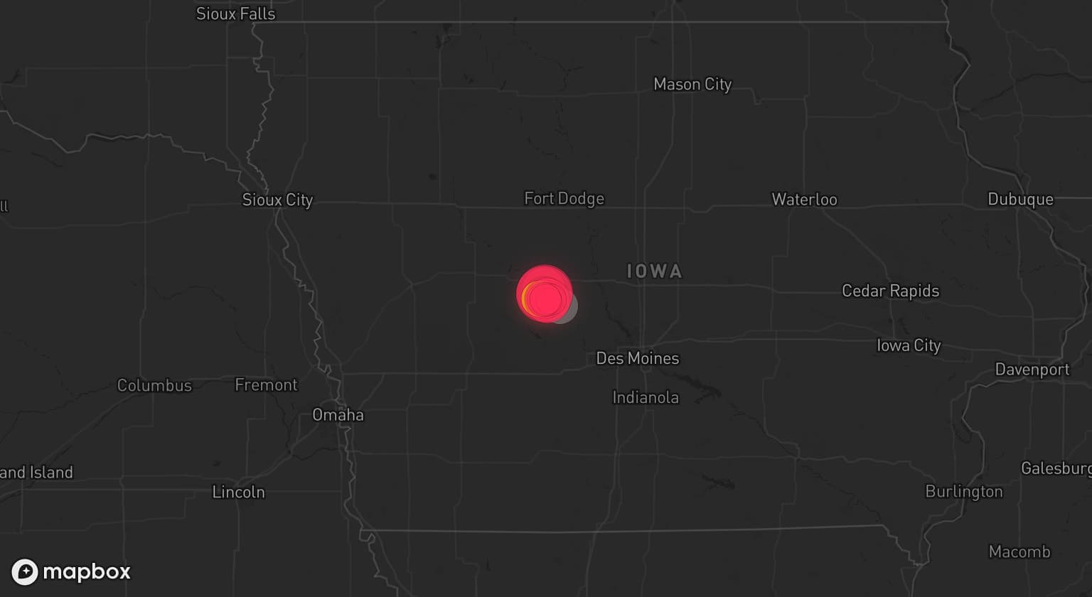 Storm map for the Greene County, IA area