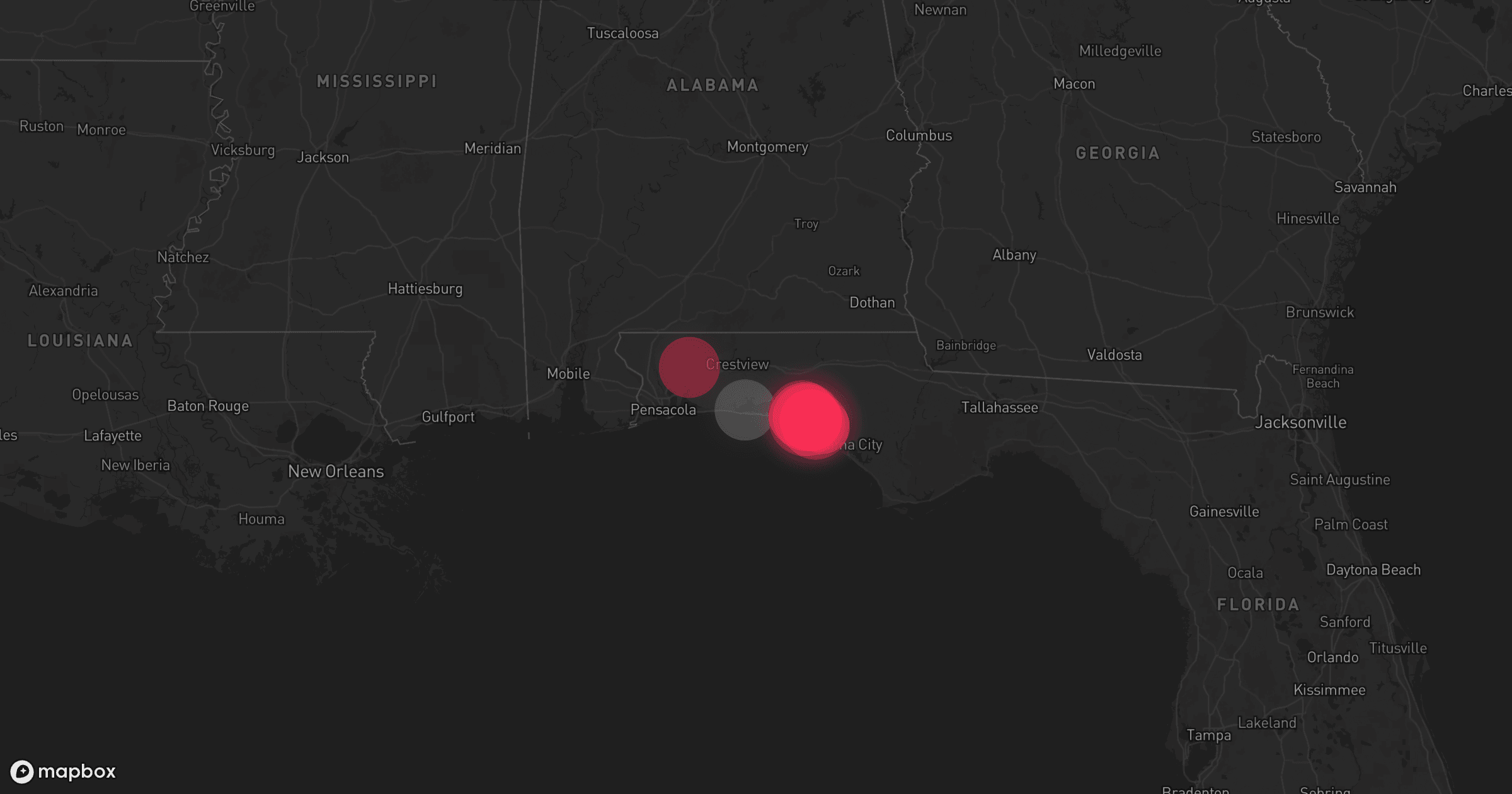Storm map for 2 areas across Florida