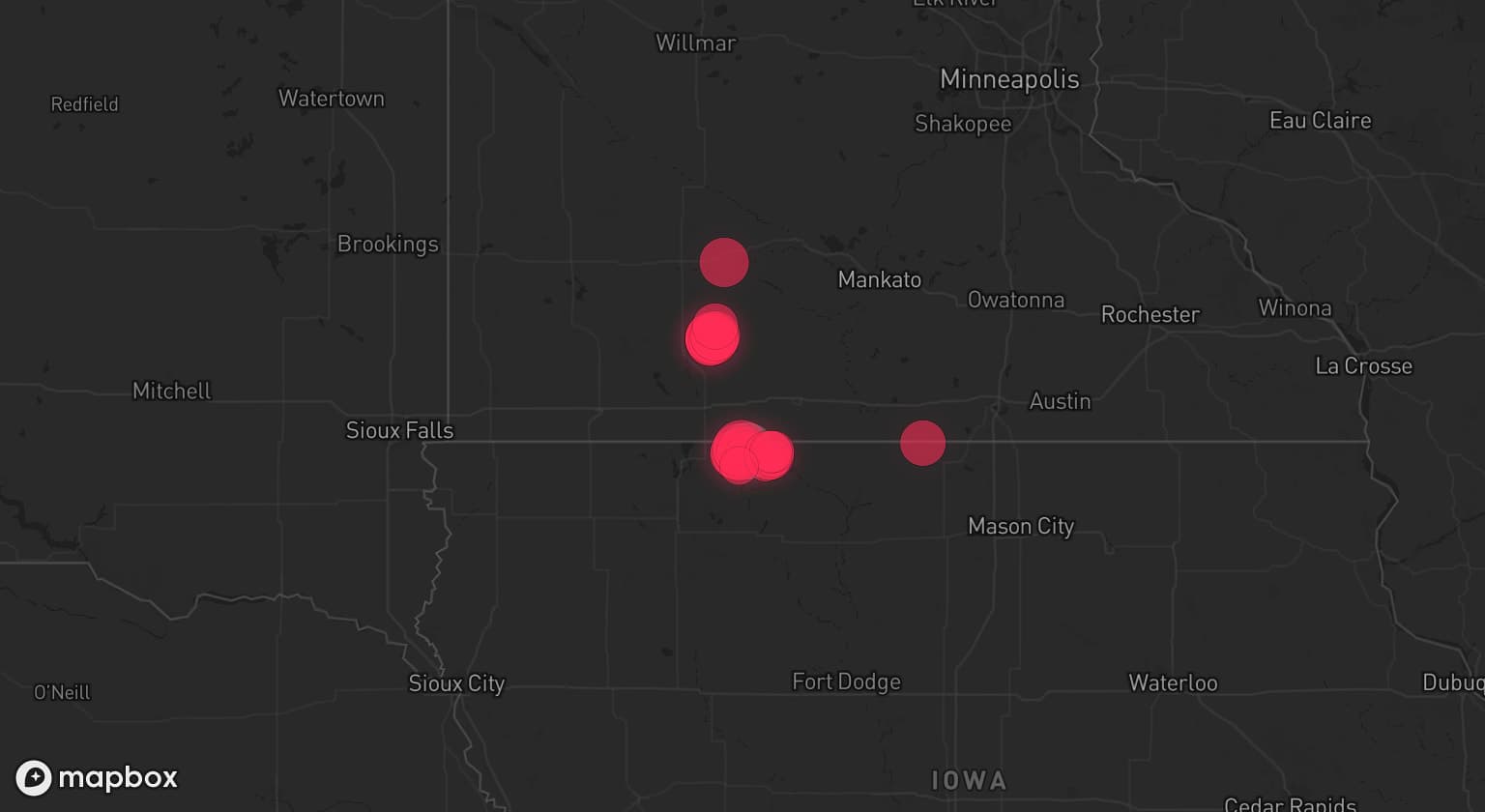 Storm map for the Emmet County, IA area