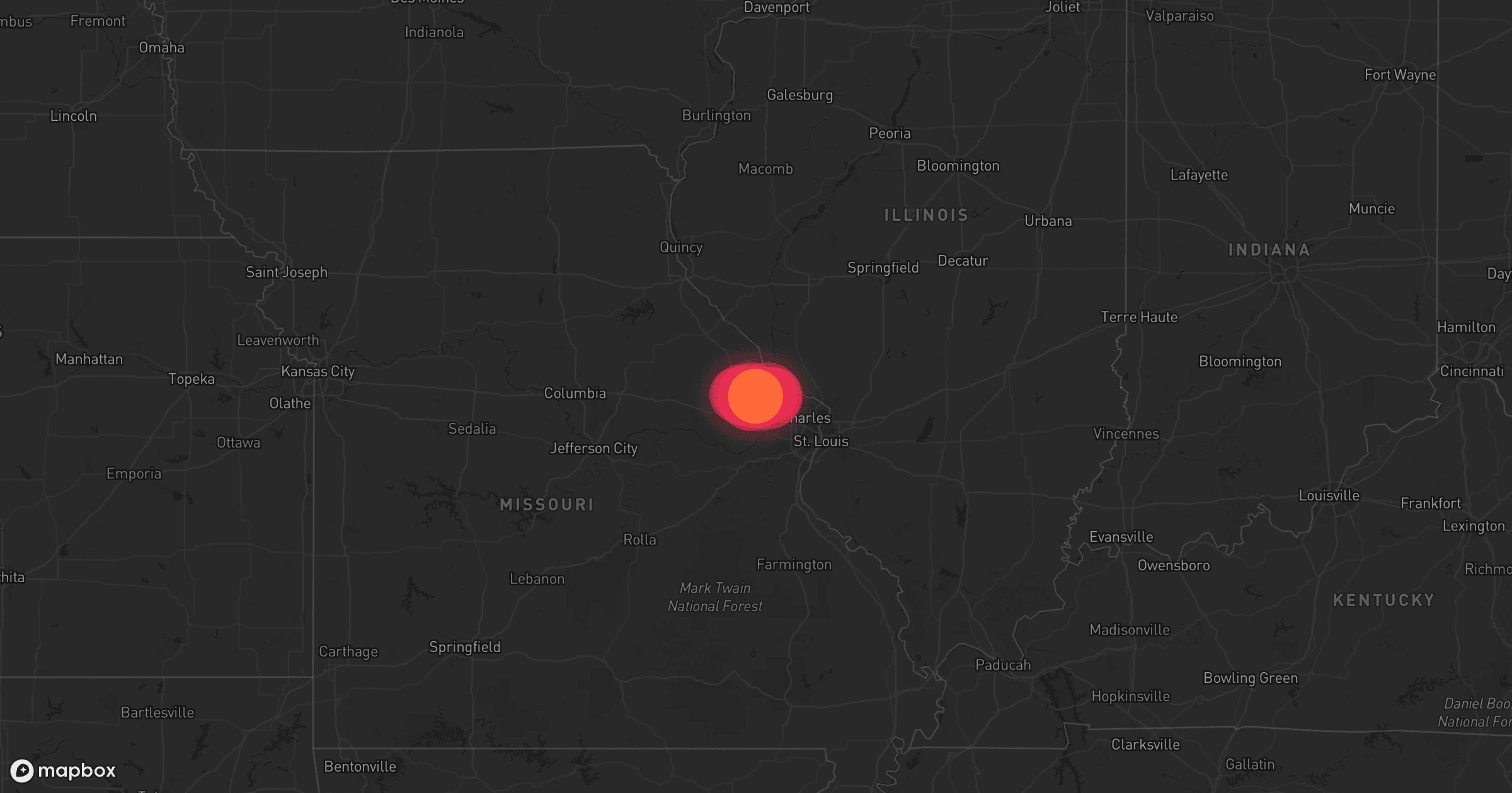 Storm map for the O'Fallon, MO area