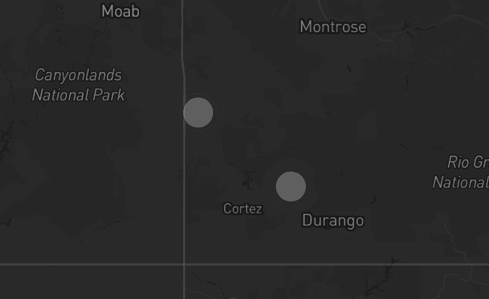 Storm map for 2 areas across Colorado