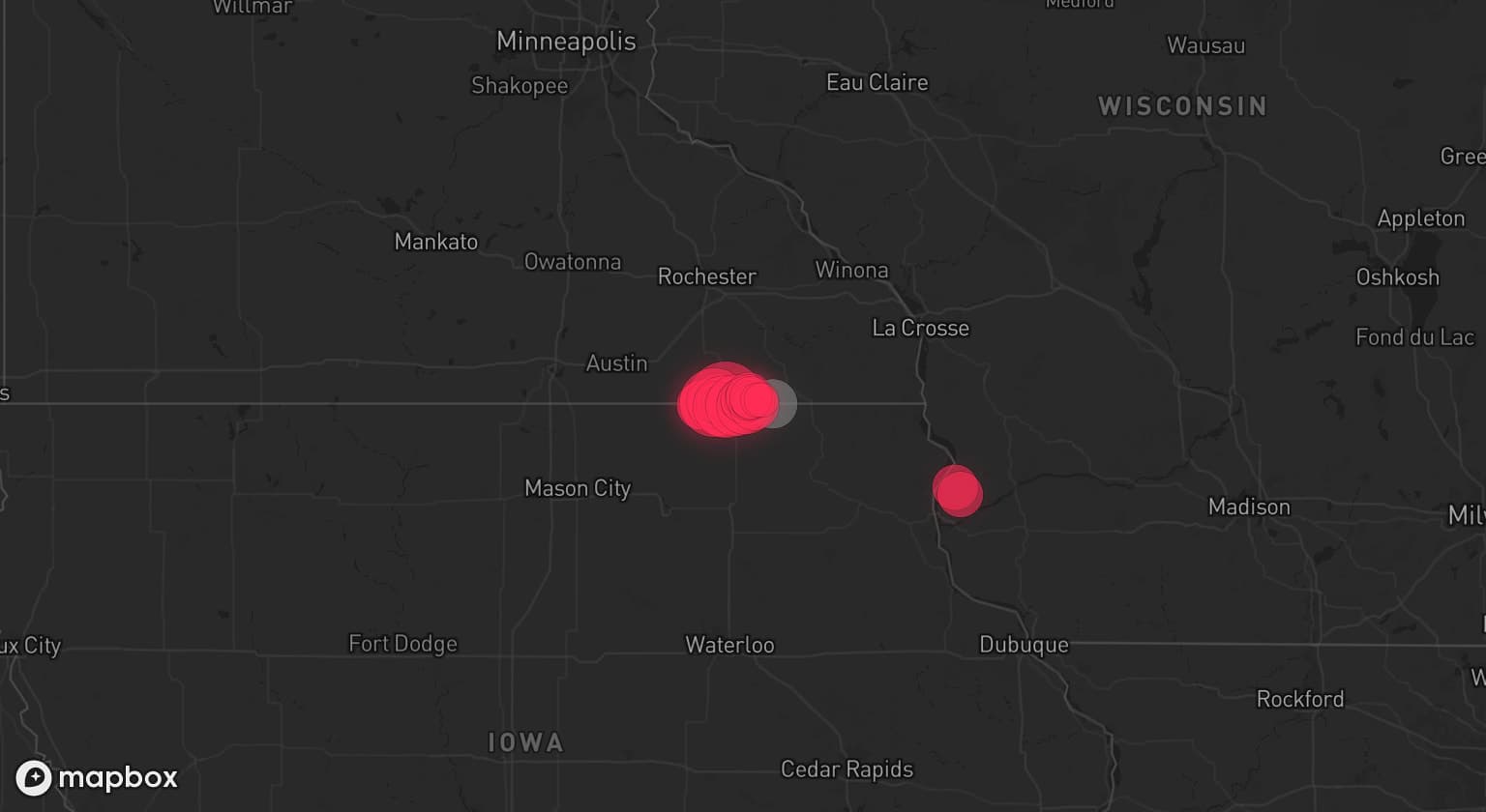 Storm map for the Howard County, IA area