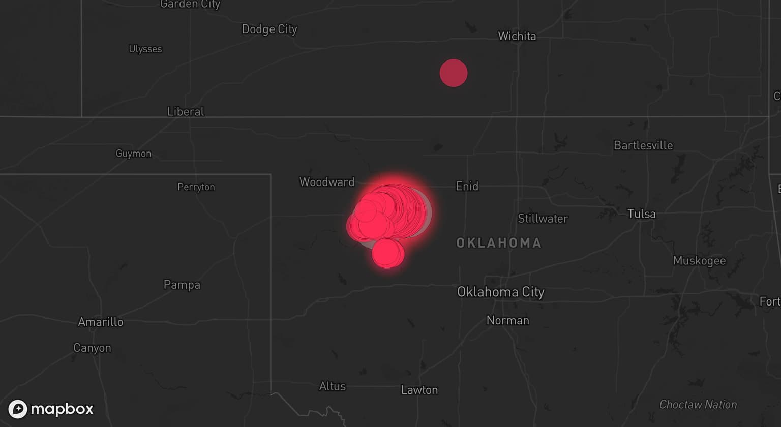 Storm map for 3 areas across Oklahoma