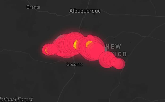 Storm map for 5 areas across New Mexico