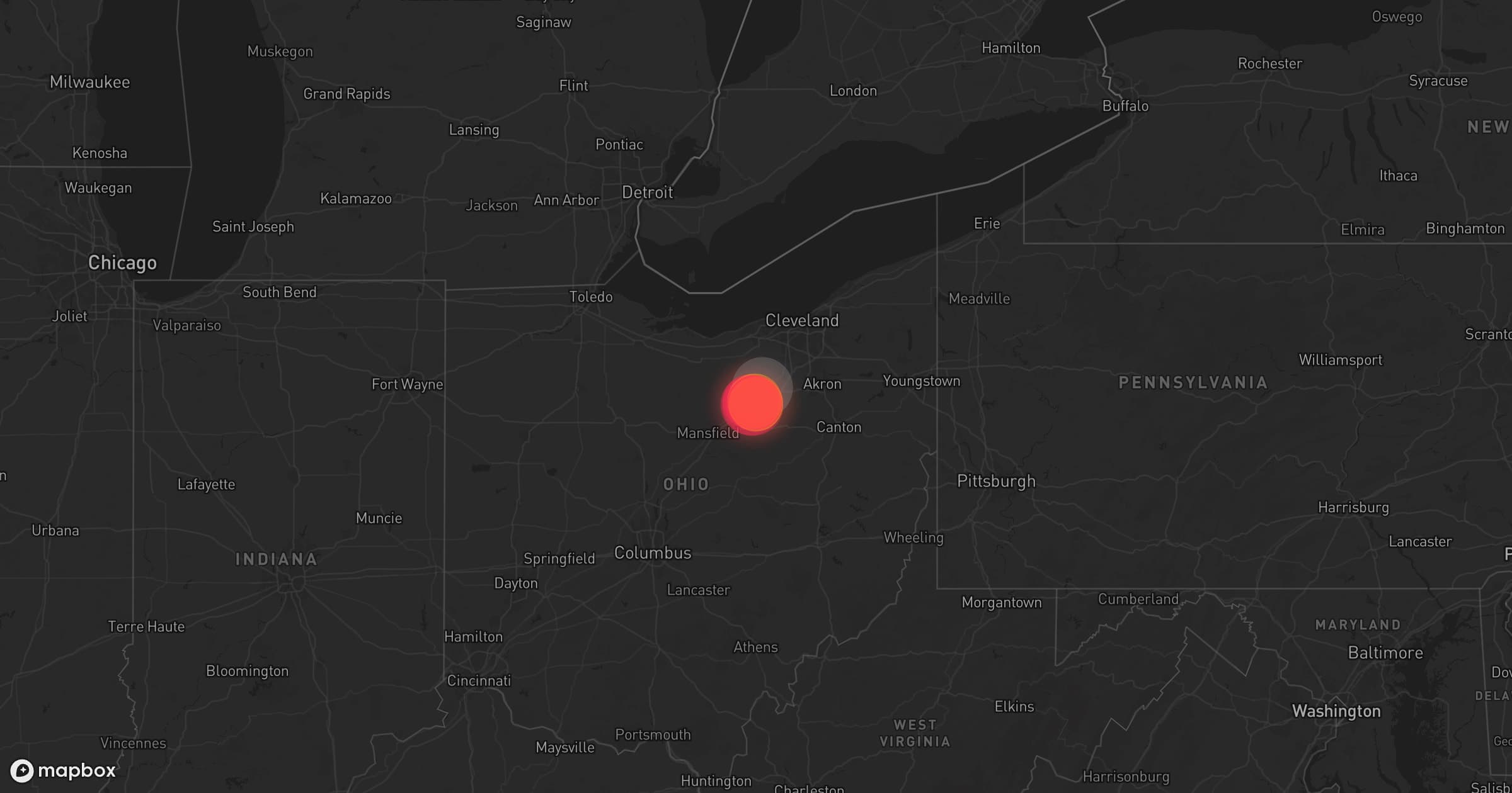 Storm map for 4 areas across Ohio