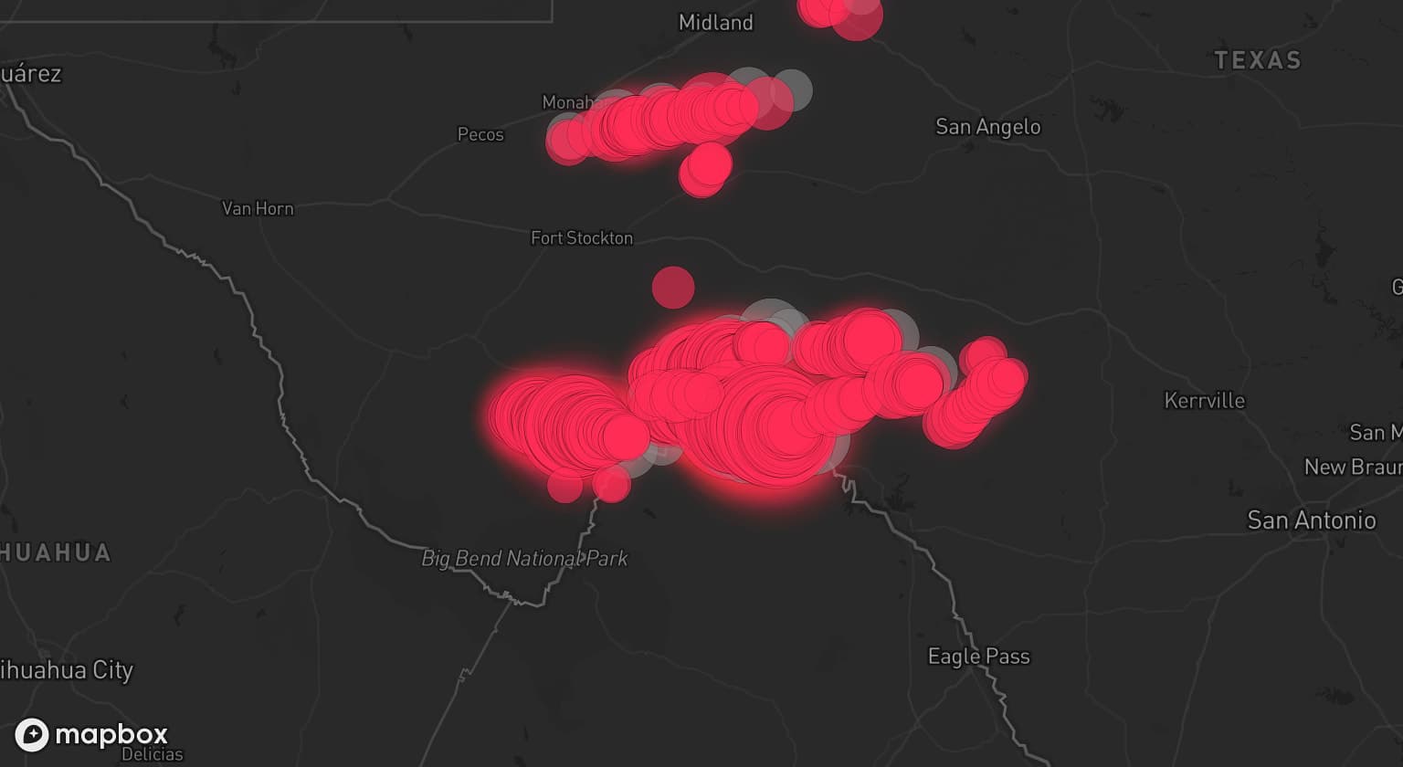 Storm map for 14 areas across Texas and MX-COA