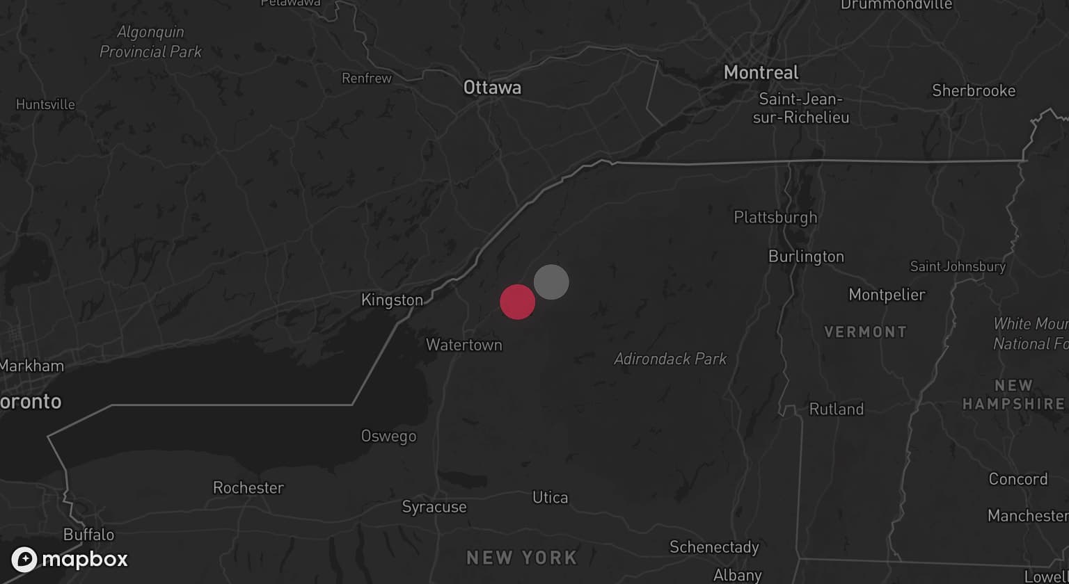 Storm map for the St. Lawrence County, NY area