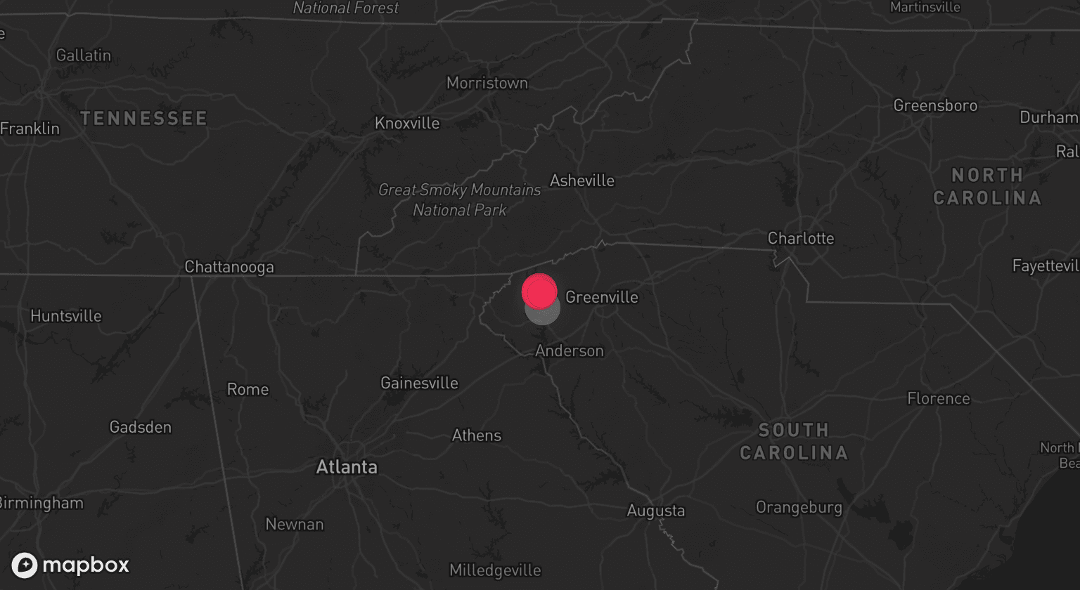 Storm map for the Pickens County, SC area