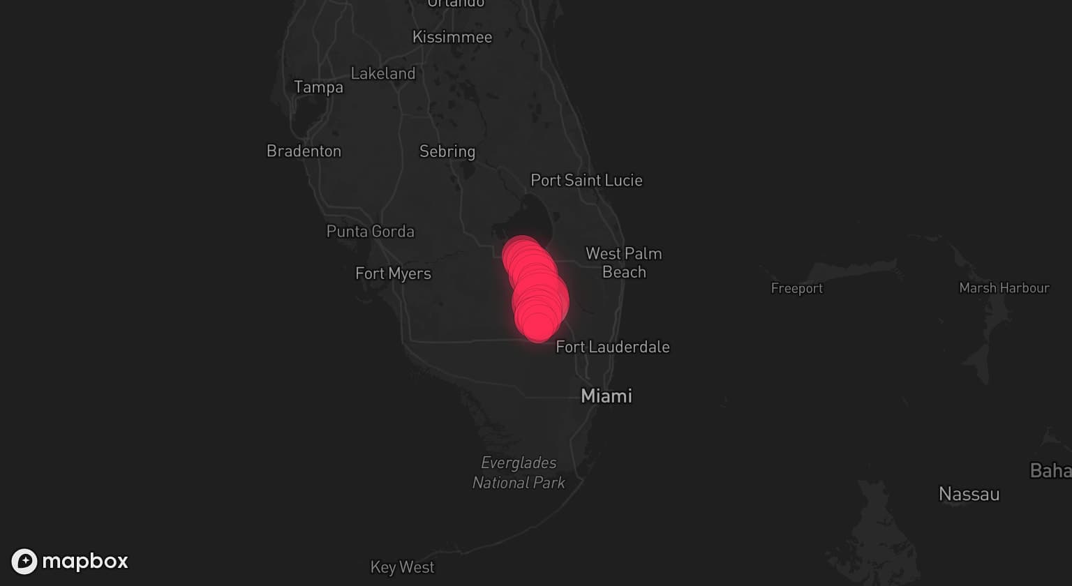 Storm map for 2 areas across Florida