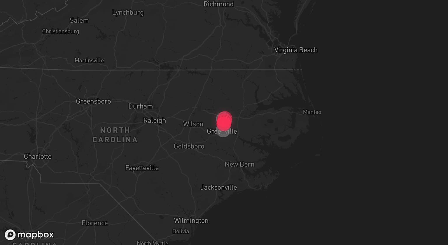 Storm map for 2 areas across North Carolina