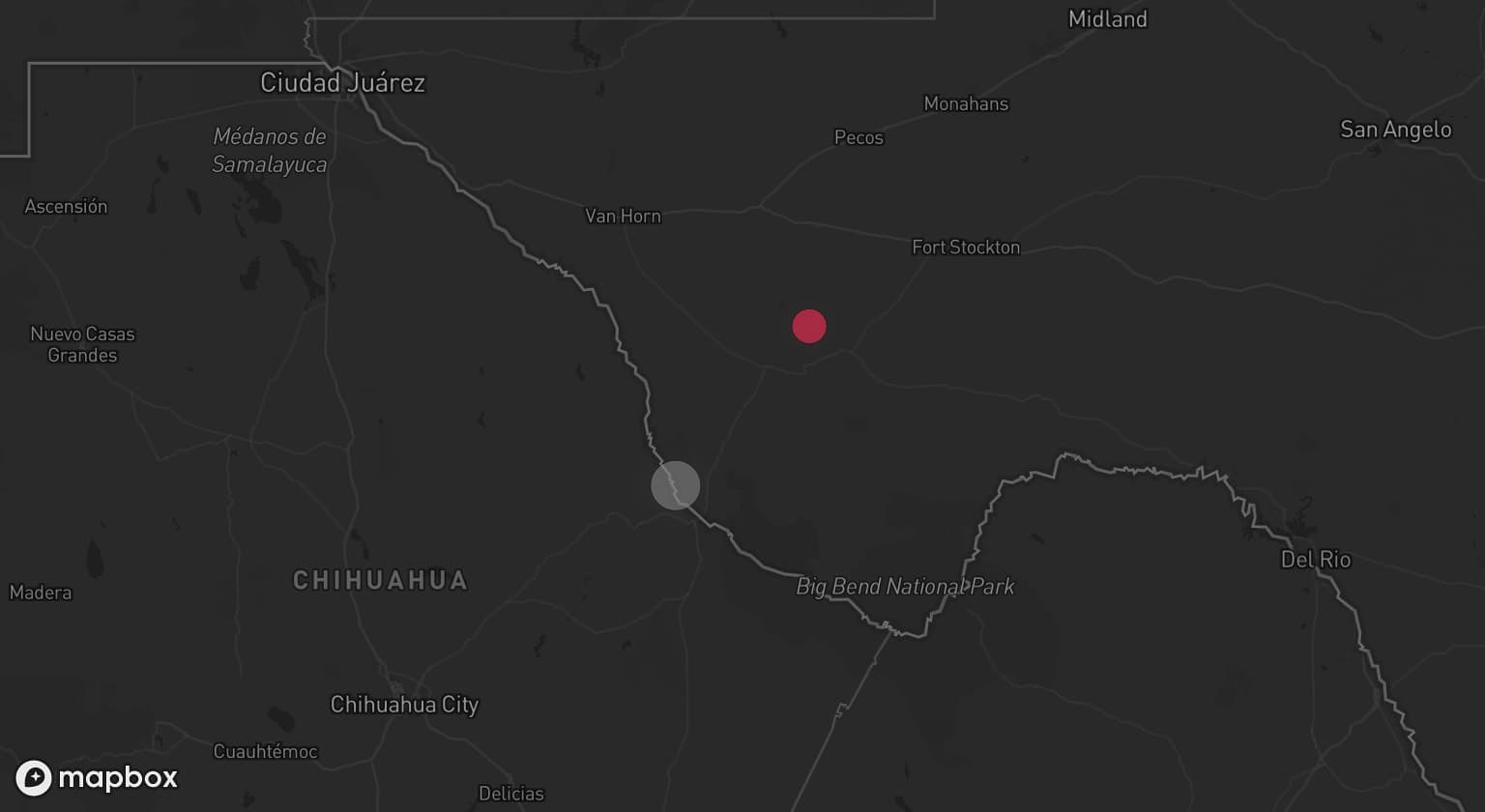 Storm map for the Presidio County, TX area