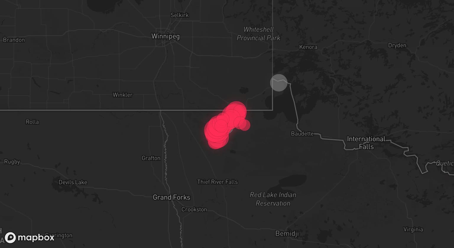 Storm map for 2 areas across Minnesota