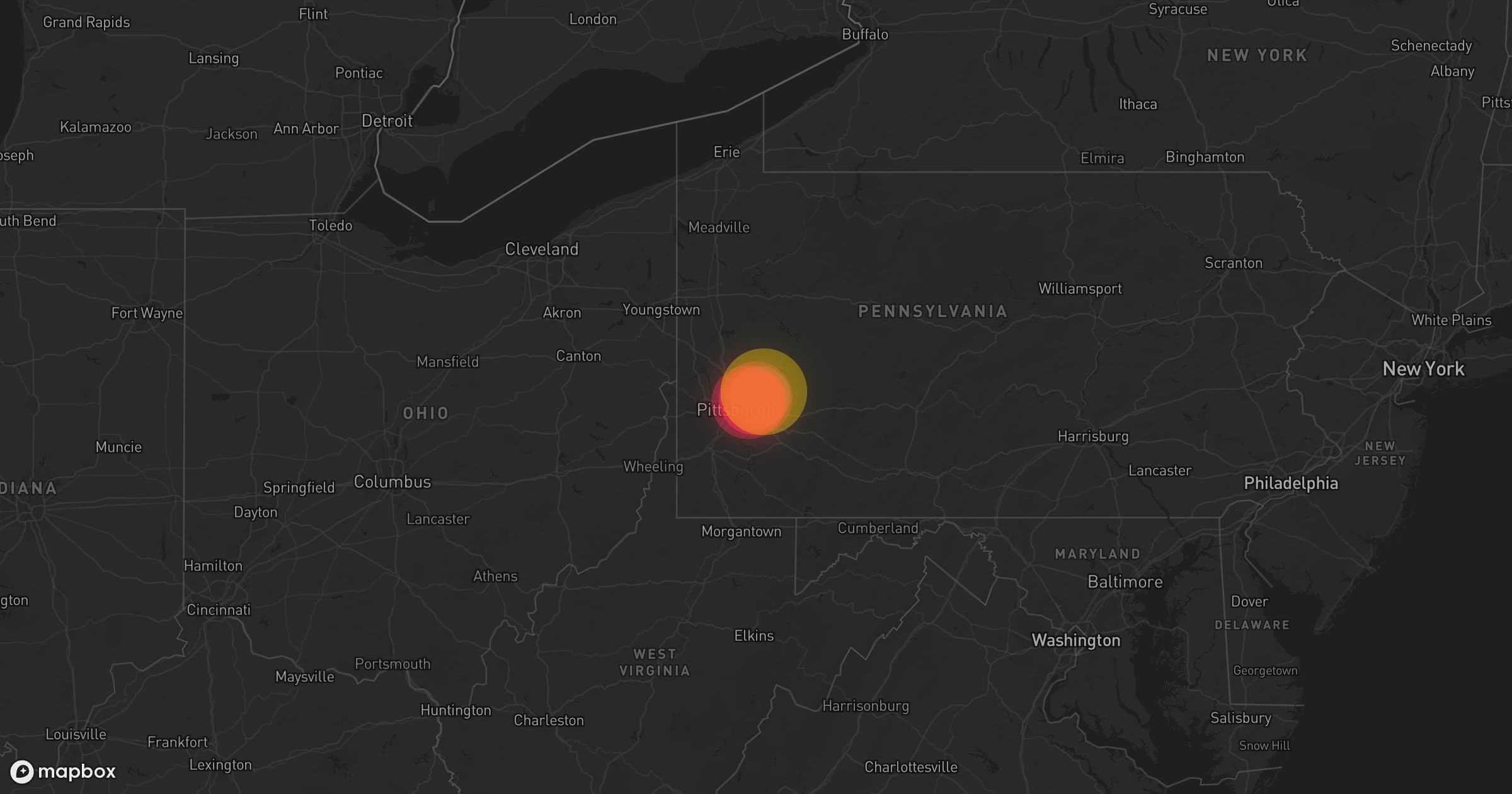 Storm map for the Allegheny County, PA area