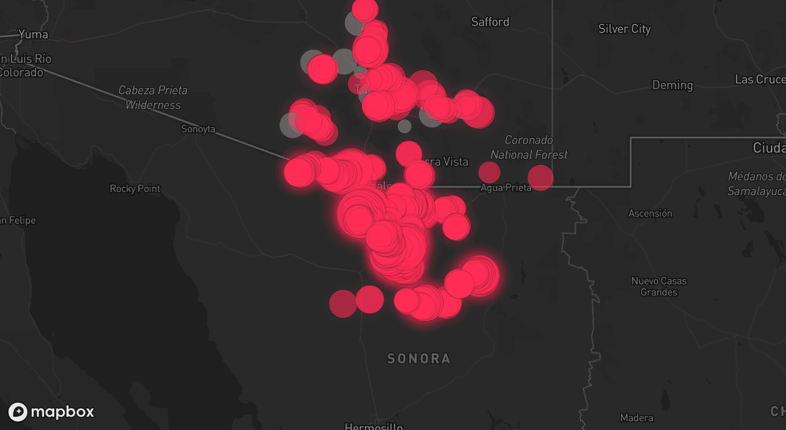 Storm map for 8 areas across Arizona