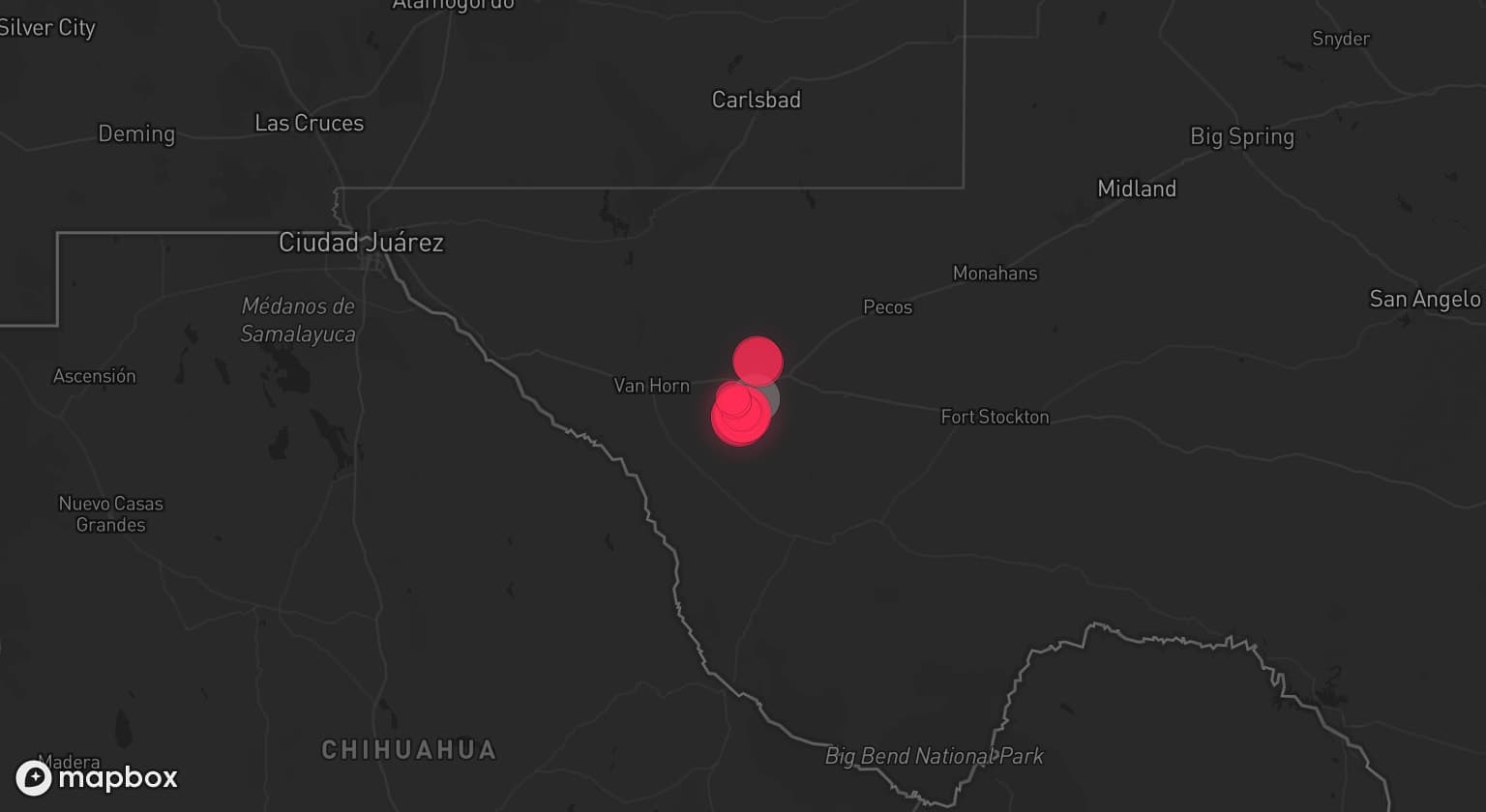 Storm map for the Jeff Davis County, TX area