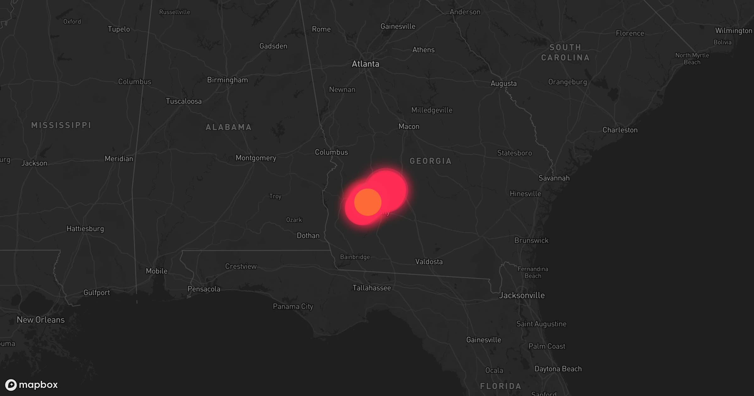 Storm map for the Terrell County, GA area