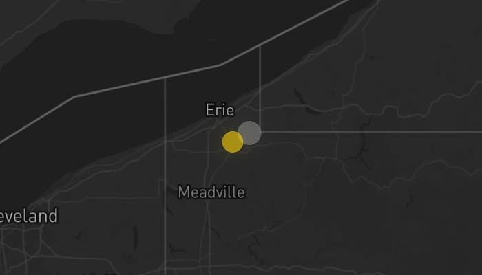 Storm map for the Erie County, PA area