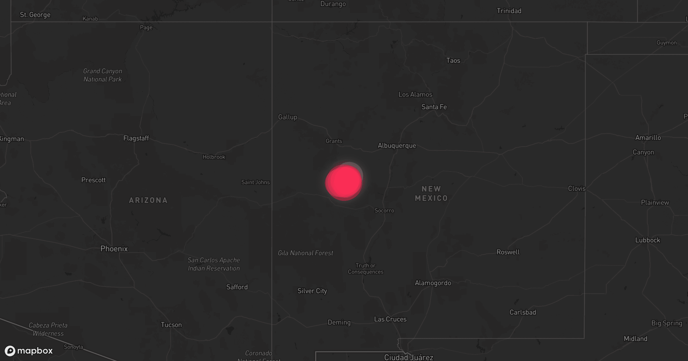 Storm map for the Cibola County, NM area