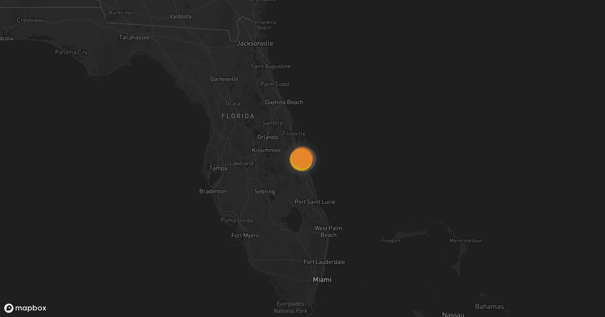 Storm map for the Brevard County, FL area