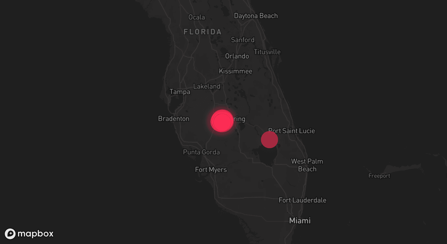 Storm map for the Hardee County, FL area