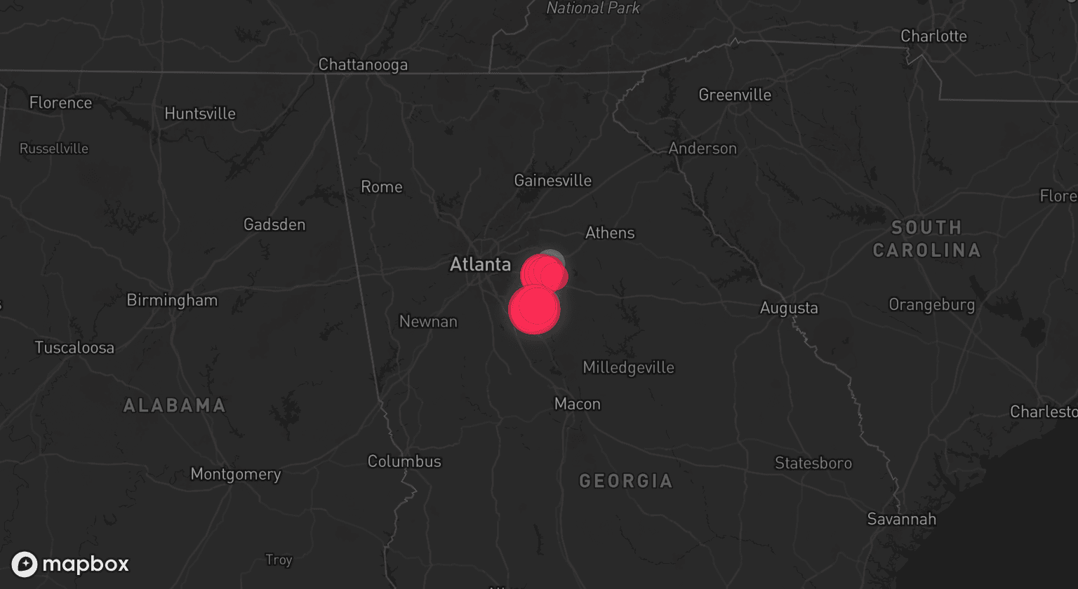 Storm map for the Newton County, GA area
