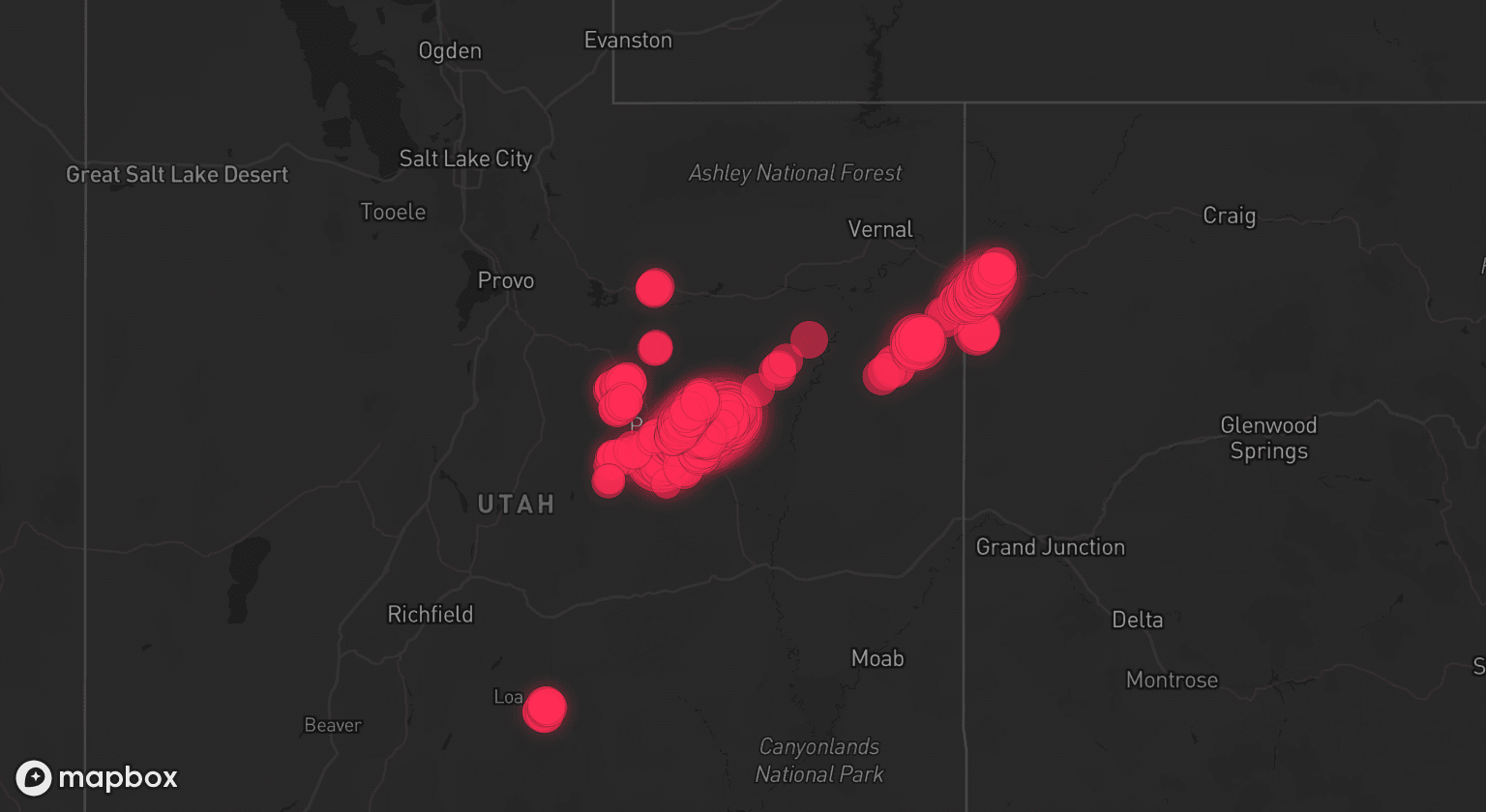 Storm map for the Carbon County, UT area
