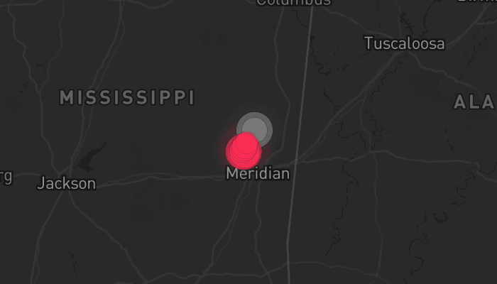 Storm map for 2 areas across Mississippi